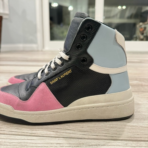 SAINT LAURENT High Top Tennis Shoes Size 7.5 - Picture 13 of 14